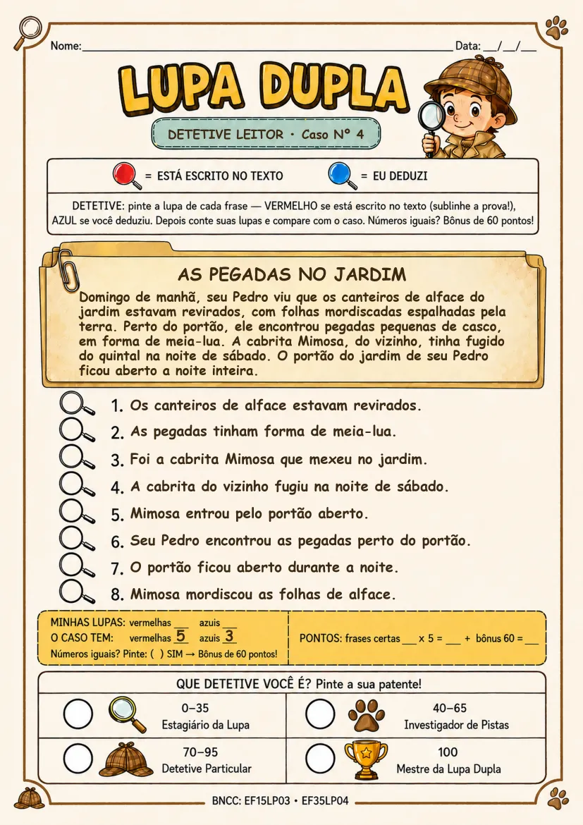 Ficha Caso Nº 4 — As Pegadas no Jardim
